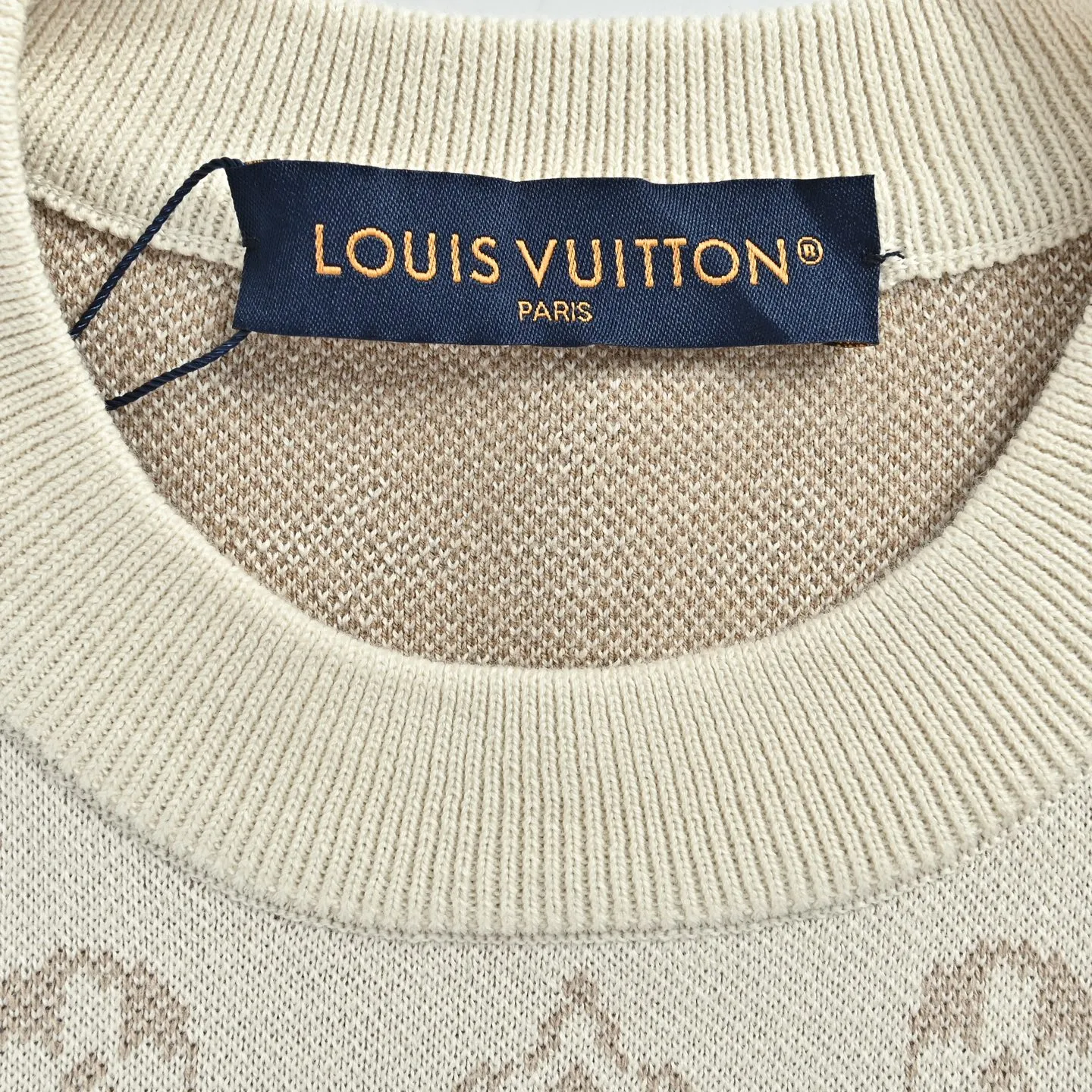 Louis Vuitton/Louis Vuitton Khaki gradient all-over printed old flower knitted sweater